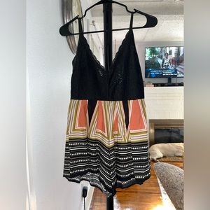 Women’s black and patterned romper